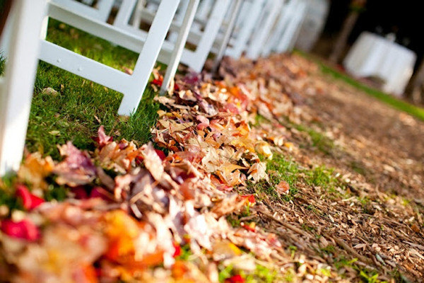 decoración pasillo nupcial otoño